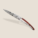 Deejo Tattoo 37g Knife with Coral Wood Handle, Hunting Scene