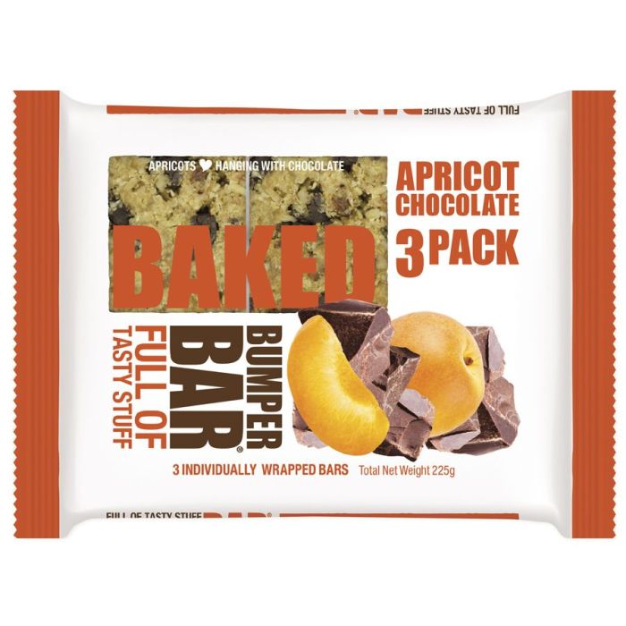 CookieTime Apricot Bumper Bar, 3 Pack