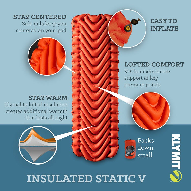 Klymit Static V Insulated Sleeping Mat, Orange