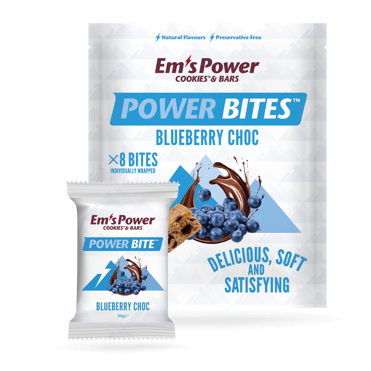 Em's Power Bites Pouch, Blueberry Choc