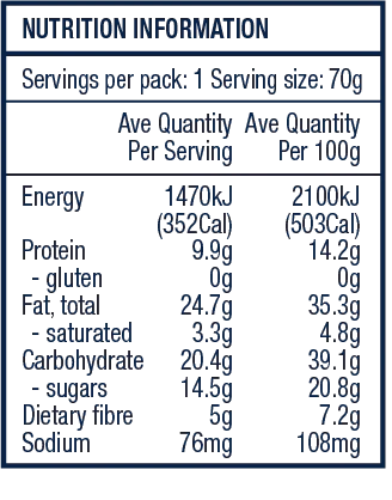 The Crafty Weka Bar 70g (Gluten Free)