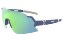 Hilx Kinetik Savage 2.0 Sunglasses - Matte Blue/Warm Grey w/ Green Lens | Gearshop NZ