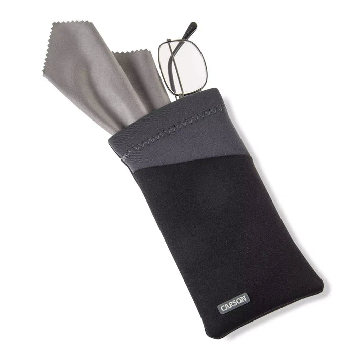 Carson Microfibre Lens Cloth in Eyeglass Pouch - Assorted Colours