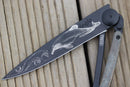 Deejo Black 37g Knife with Blue Beech Wood Handle - Hector Dolphin | Gearshop NZ