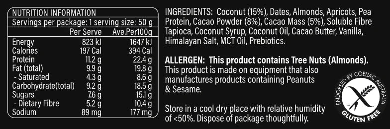 Offgrid Drifter Plant Based Protein Bar - Coconut + Cacao & MCT Oil