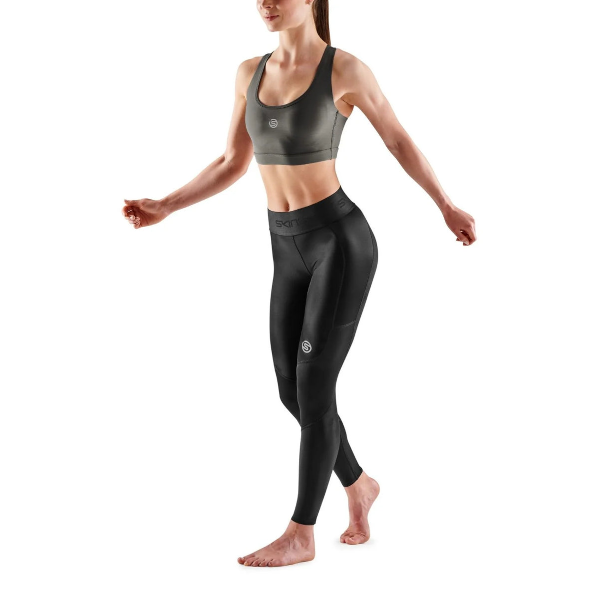 Skins Series 3 Womens 7/8 Tights with Pocket - Black