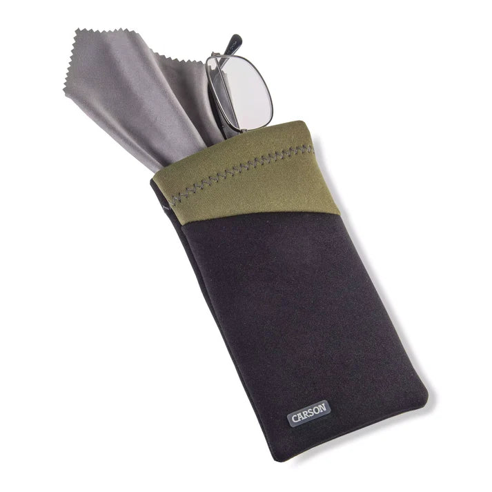 Carson Microfibre Lens Cloth in Eyeglass Pouch - Assorted Colours