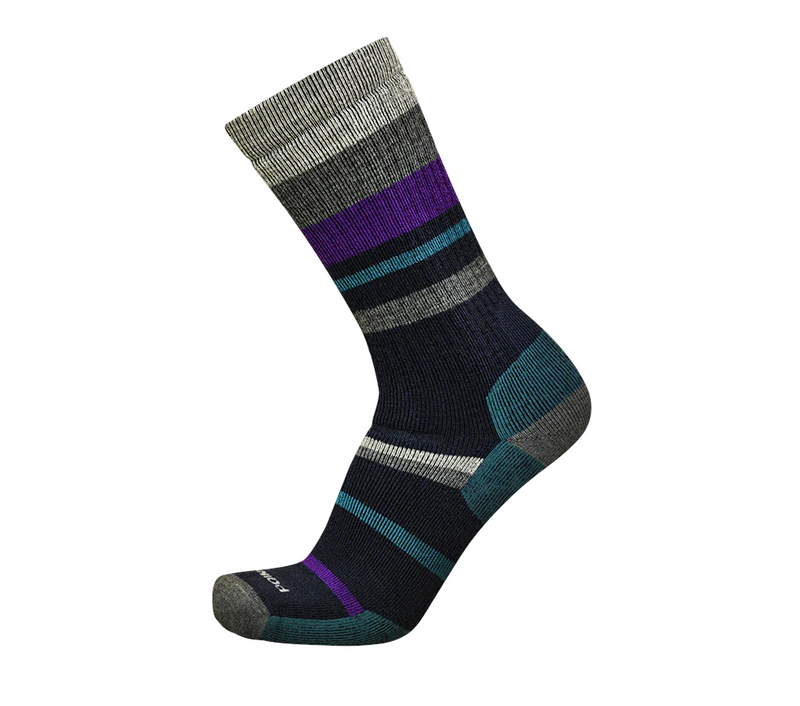 Point6 Merino Hiking Mixed Stripe Medium Crew Socks