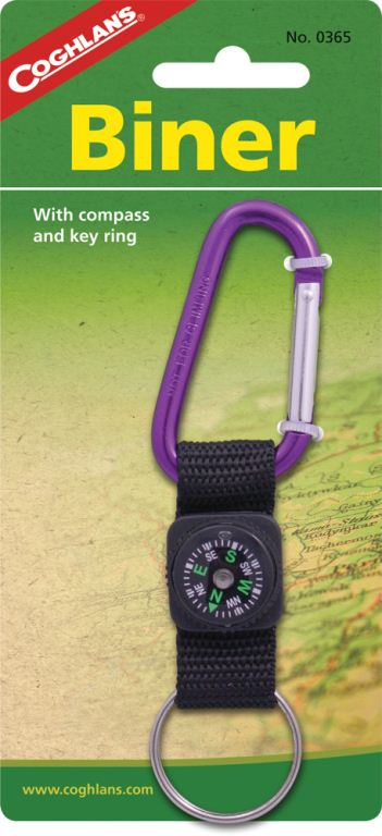 Coghlans Carabiner w Compass & Key Ring