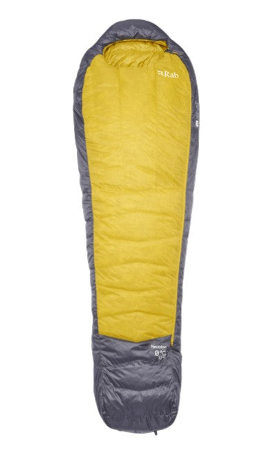 Rab Neutrino 0degC Down Sleeping Bag Reg LH - Graphene/Dark Pollen