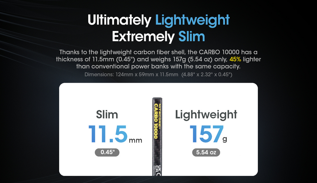 Nitecore Carbo 10,000 Waterproof Portable Power Bank