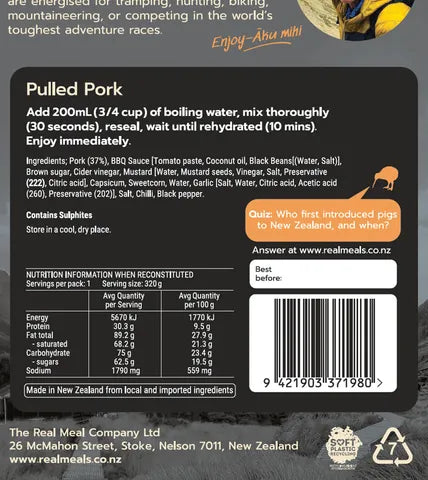 Real Meals Pulled Pork & Black Beans