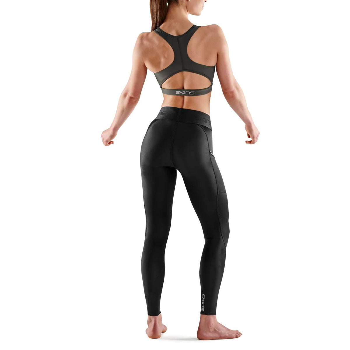 Skins Series 3 Womens 7/8 Tights with Pocket - Black
