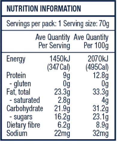 The Crafty Weka Bar 70g (Gluten Free)