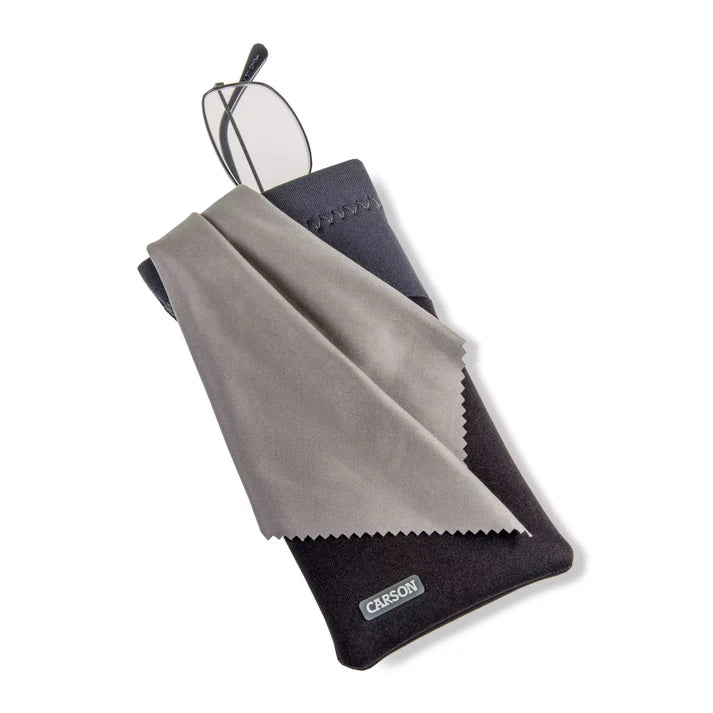 Carson Microfibre Lens Cloth in Eyeglass Pouch - Assorted Colours