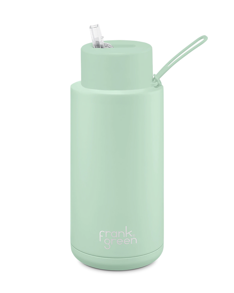 Frank Green Ceramic 34oz/1L Reusable Bottle with Straw