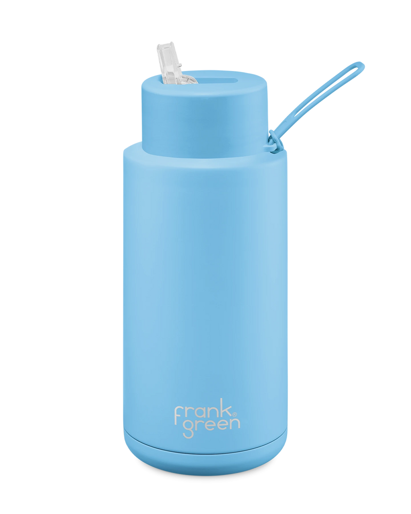 Frank Green Ceramic 34oz/1L Reusable Bottle with Straw