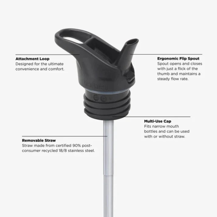 Klean Kanteen Flip Seal Sport Cap with Straw - Classic Bottles