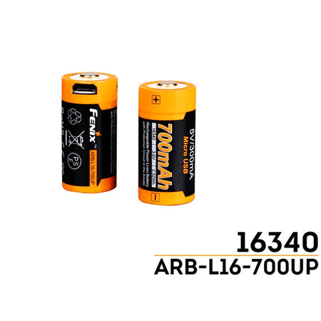 Fenix Rechargeable Li-Ion Battery 16340 3.6V 2.52Wh