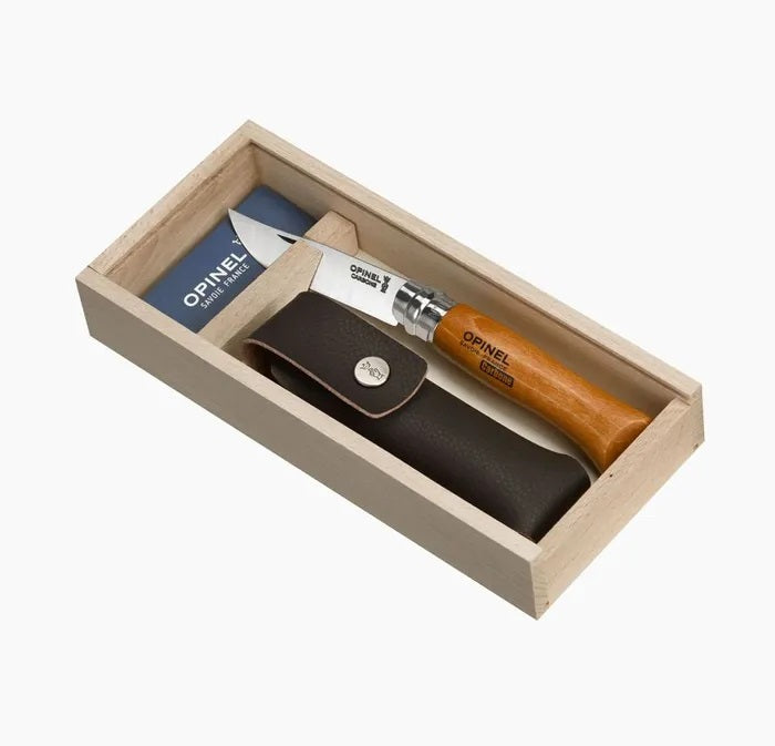 Opinel 8VRN Carbon Knife with Sheath & Gift Box