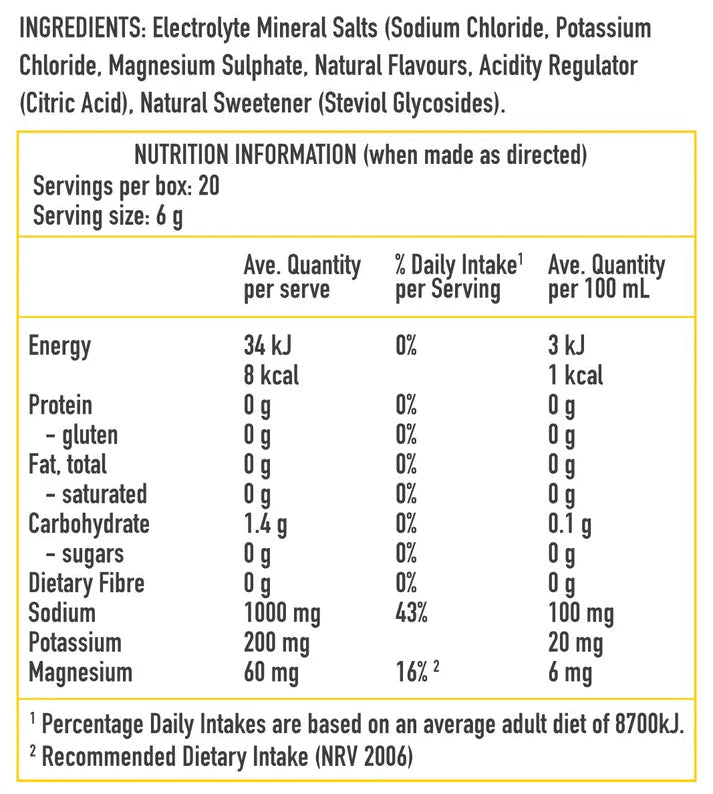 F.oreyou Electrolyte Recovery Drink - Lemon Salt - 20x Sachet Box