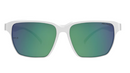 Hilx Nomad Rebel Sunglasses - Solid White w/ Green Mirror Polarized Lens | Gearshop NZ