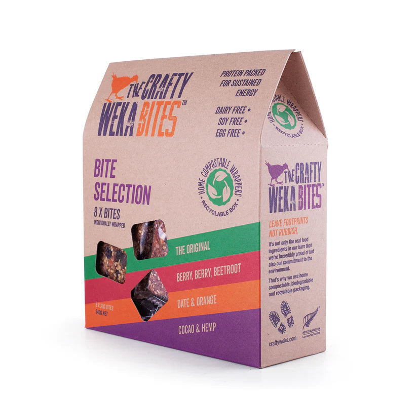 The Crafty Weka Mixed Flavour Snack Bars 30g (Pack of 8)