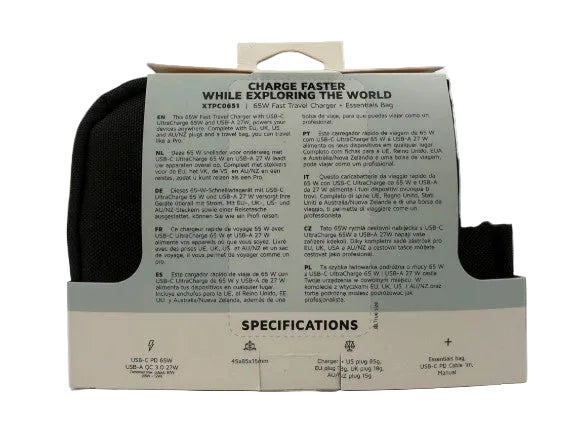 Xtorm 65W Travel Charger + Cable + Essentials Bag