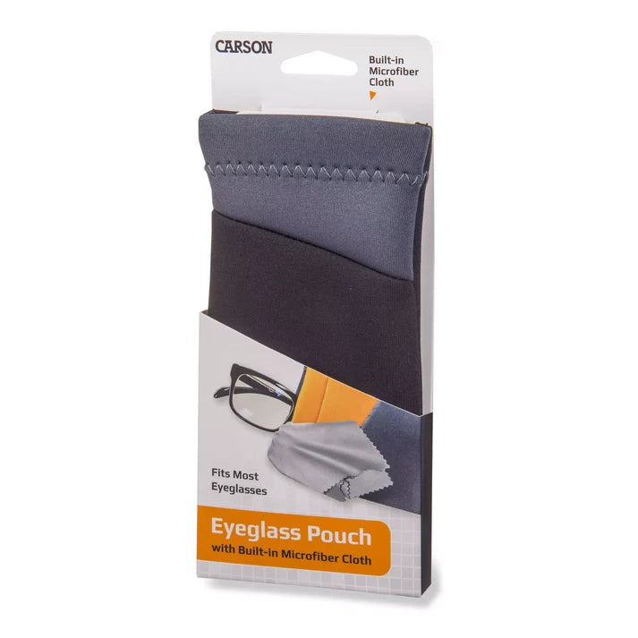 Carson Microfibre Lens Cloth in Eyeglass Pouch - Assorted Colours