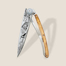 Deejo Tattoo 37g Knife with Olive Wood Handle, Van Life