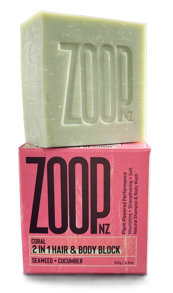 Zoop 2 in 1 Hair & Body Block 80gm - Seaweed & Cucumber