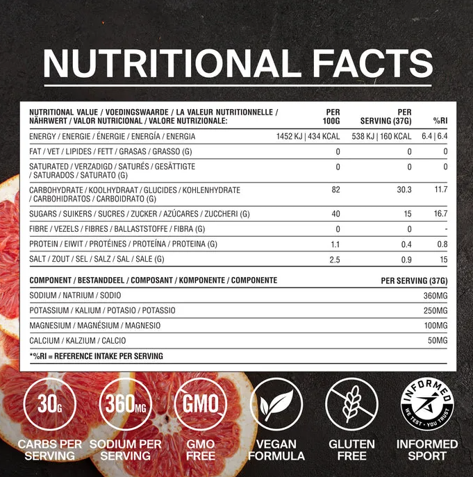 Styrkr Energy Drink MIX+ Pink Grapefruit Dual-Carb - 926g tub