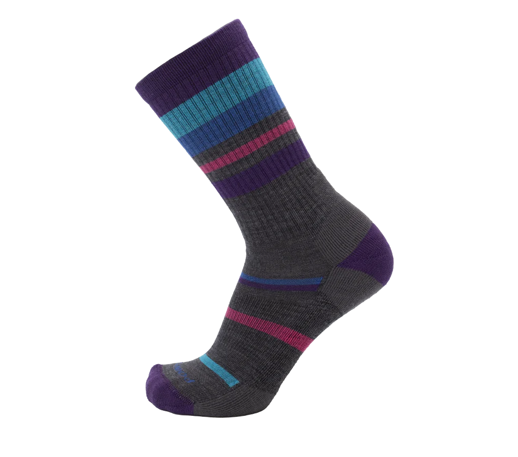 Point6 Merino Hiking Mixed Stripe Light Crew Sock