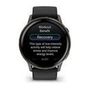 Garmin Venu 4 45mm - Slate with Black Silicone Band