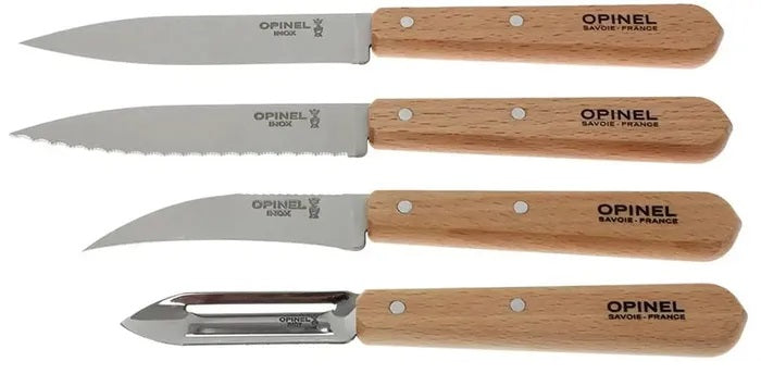 Opinel Essential Kitchen Knives Box Set - Beech Handles
