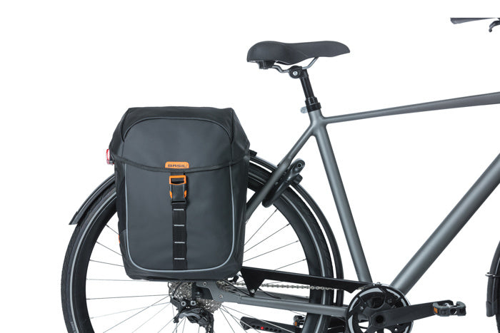 Basil Miles Tarpaulin Double Bike Bag 34L Black Orange Inc MIK Adaptor Plate
