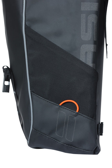 Basil Miles Tarpaulin Double Bike Bag 34L Black Orange Inc MIK Adaptor Plate
