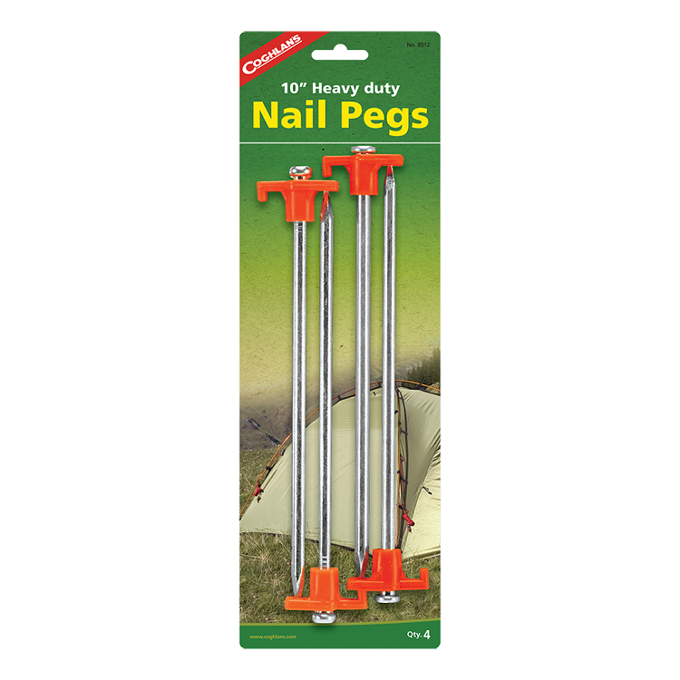 Coghlans HD Nail Pegs 10" (4 pk)