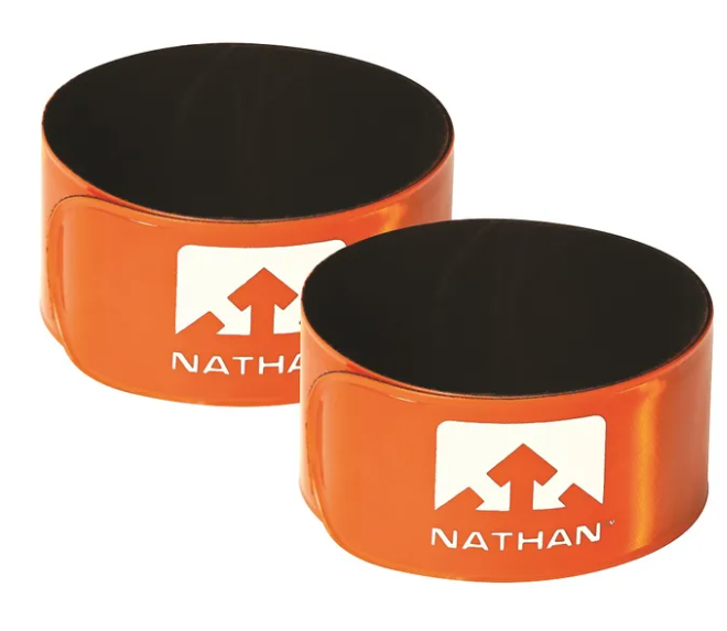 Nathan Reflex Snap Bands pair Hi-Viz Orange