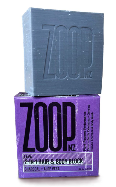 Zoop Shampoo & Body Soap 80gm - Charcoal & Aloe Vera