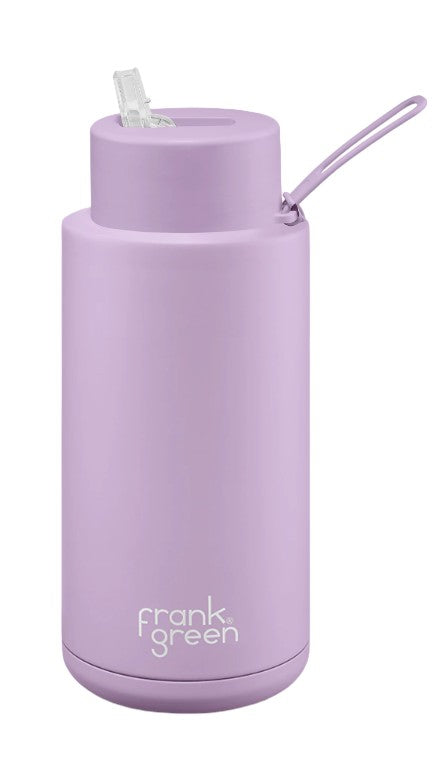 Frank Green Ceramic 34oz/1L Reusable Bottle with Straw