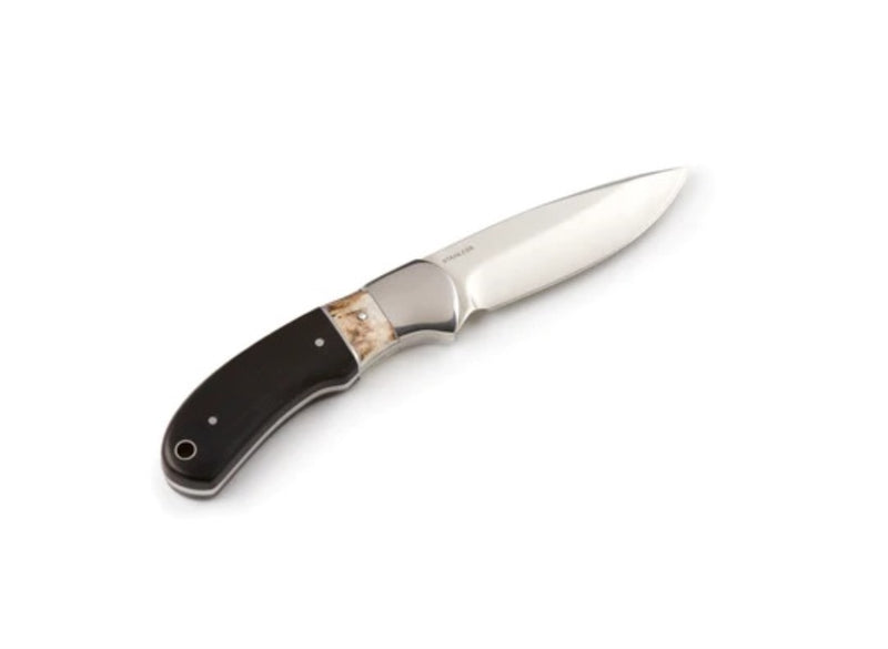 Whitby Staghorn & Ebony Knife with Sheath 8.9cm