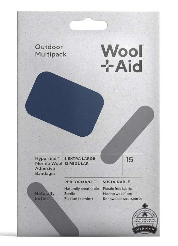 Wool Aid Merino Wool Adhesive Bandages - Outdoor Multipack 15pcs