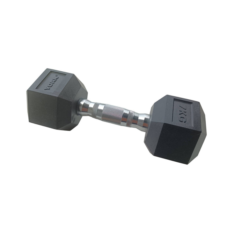 York Hexagonal Rubber Dumbbell