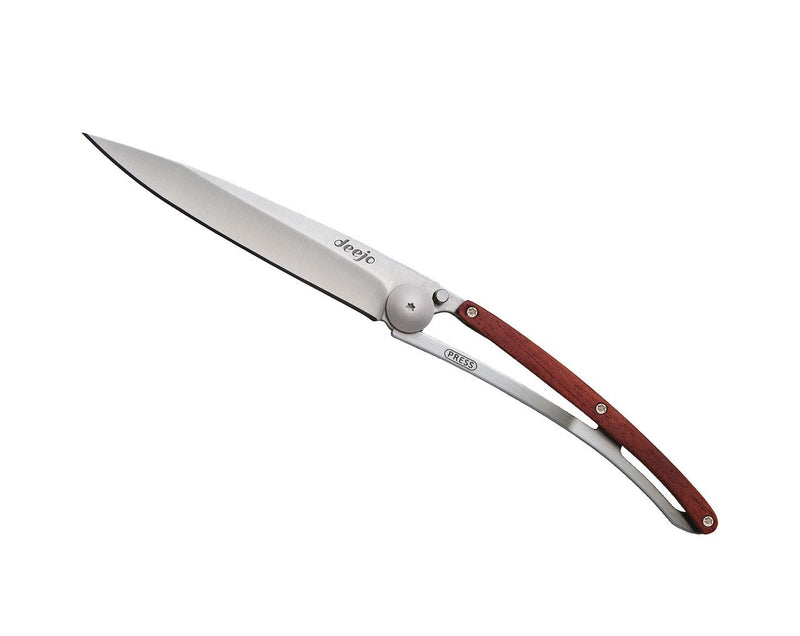 Deejo Wood 37g Knife with Coral Handle