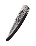 Deejo Tattoo 37g Knife with Ebony Handle, Biker