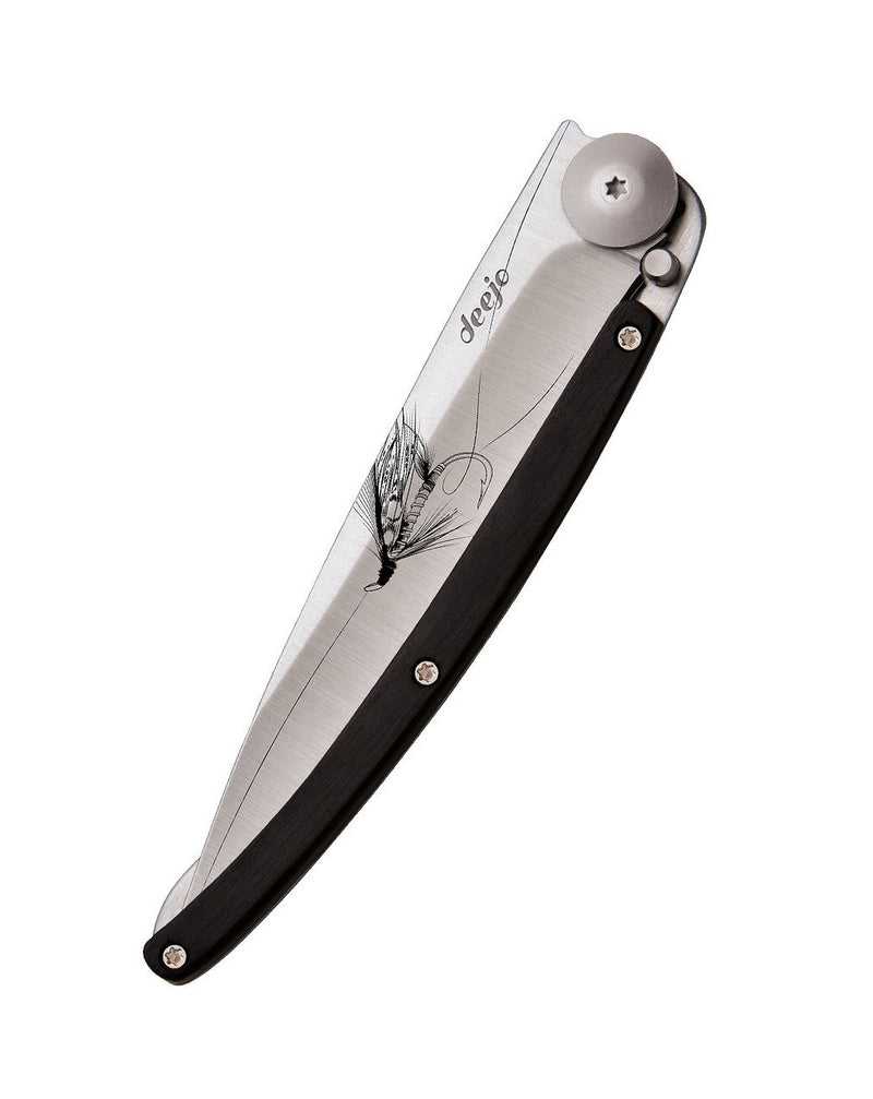 Deejo Tattoo 37g Knife with Ebony Handle, Silver Wilkinson