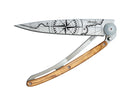 Deejo Tattoo 37g Knife with Olive Wood Handle, Terra Incognita