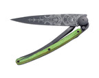 Deejo Black 37g Knife with Green Beech Wood Handle, Versailles