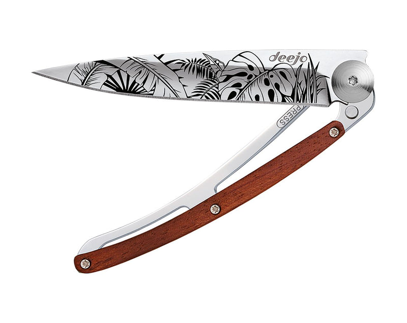 Deejo Mirror 37g Knife with Coral Handle, Jungle